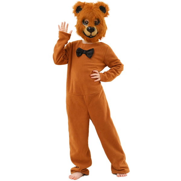 Child Cute Bear Fur Coverall Halloween School Cosplay Party Costume