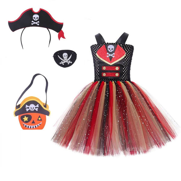 Little Girls Pirate Dress School Cosplay Halloween Party Costume