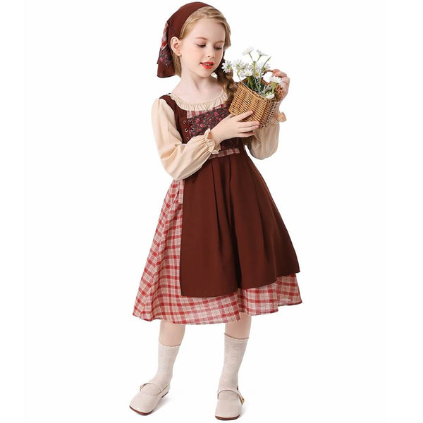 Little Match Girl Dress Girls Maid Halloween Party School Play Costume