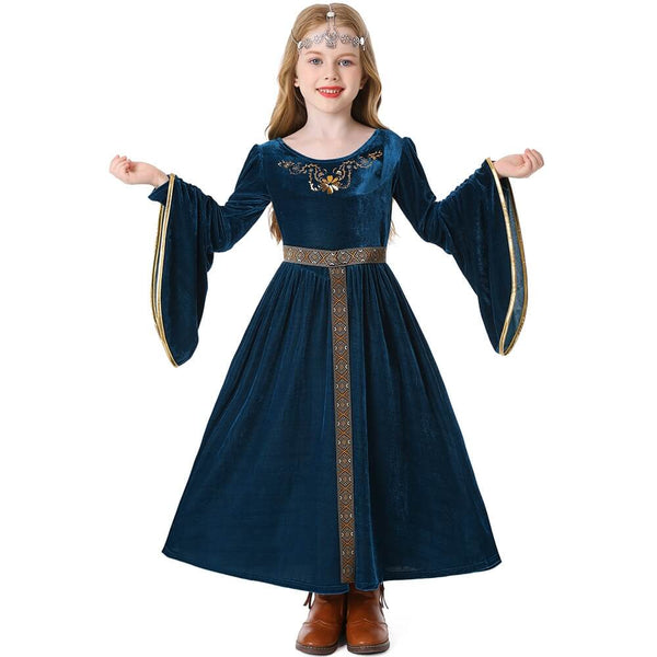 Little Girls Medieval Dress Halloween School Cosplay Party Costume