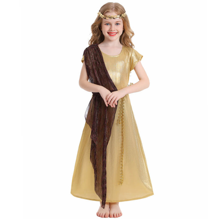 Little Girls Ancient Greek Goddess Cleopatra Dress Halloween Costume