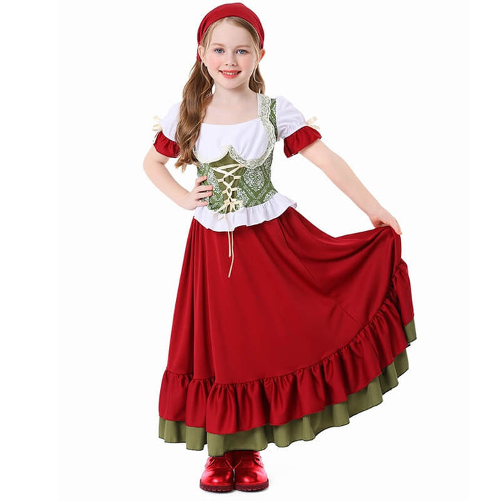 Little Girls Oktoberfest Dirndl Dress Halloween Cosplay Costume