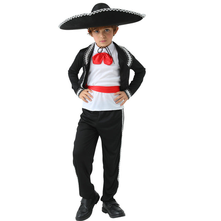 Mexican Boy Traditional Clothing Kids Halloween Cosplay Party Costume