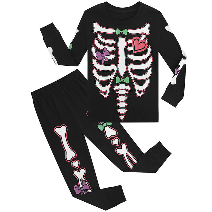 Little Boys Girls Luminous Funny Skeleton Pajamas Halloween Costume