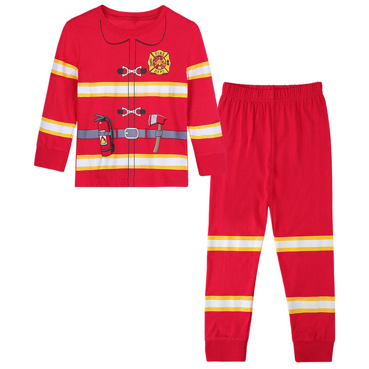 Little Boys Girls Fireman Kids Halloween School Cosplay Party Costume