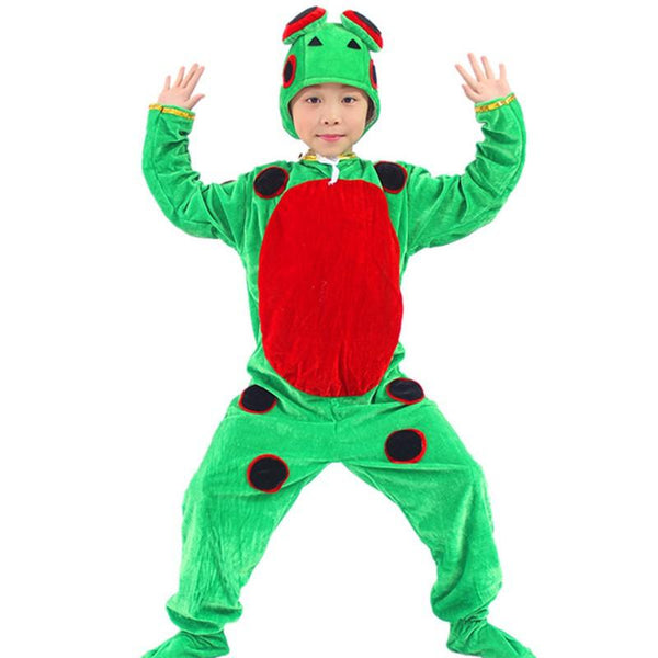 Child Frog Girls Boys School Play Halloween Party Costume